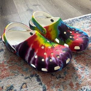 Rainbow Tie-Dye Kids Crocs